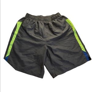 (GUC)Nike- Grey Lined Running Shorts w/ Green and Blue Accents, Size Large